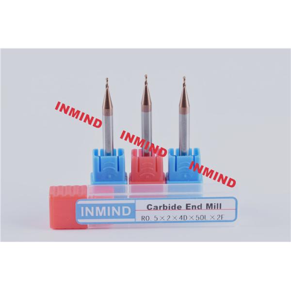 Milling Machine Micro End Mill Performance Tool 0.5 - 0.6 um Ultra Fine Grain Size