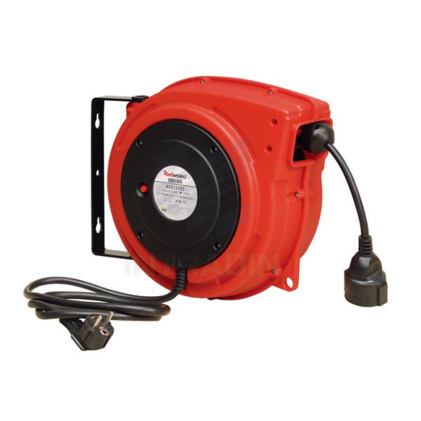 Impact Resistant Polypropylene Electric Cable Reel With Over Load Breaker Red