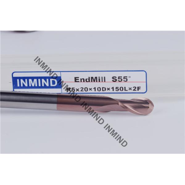 0.5 - 0.6 um Mirco Grain Solid Carbide Ball Nose End Mill , Ball End Mill Cutter