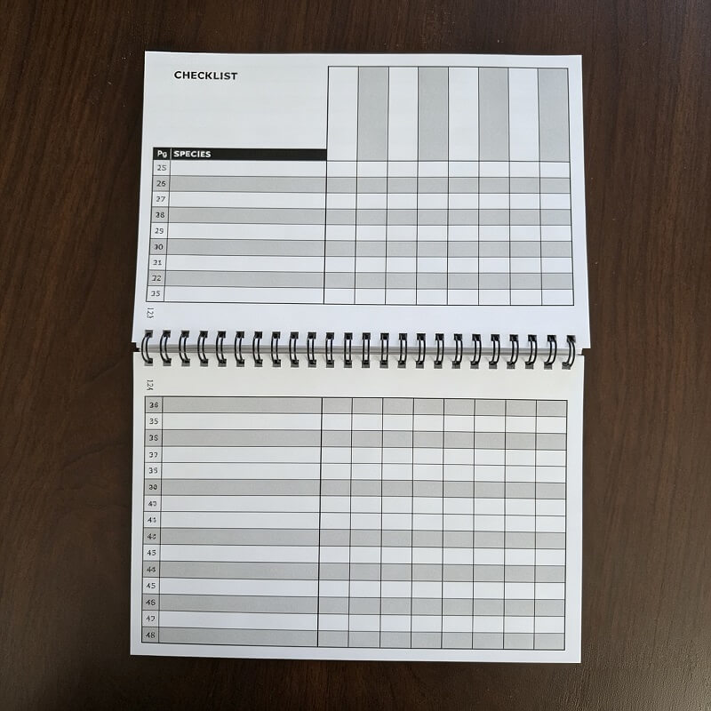 Bird Watching Log Book With Wire-O Binding For Wildlife Observation