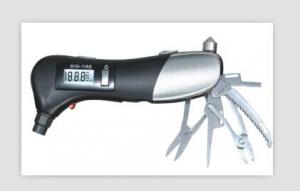 Cheap Multifunction Car Tire Gauge 9 in 1 Electric Torch And Hammer Tire pressure tool for sale