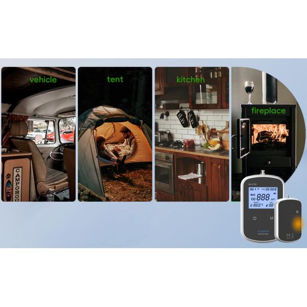 Smart 200ppm CO Portable Carbon Monoxide Alarm Detector Digital Display