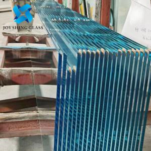 Cheap F - Blue Tempered Heat Soaked Glass 12mm Tinted Safety Toughened Glass for sale