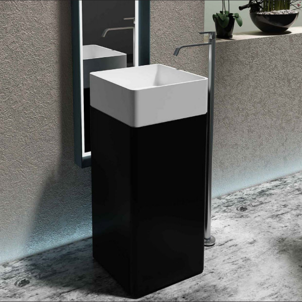 High Gloss Freestanding Vanity Basin Non Porous Home Hotel Use