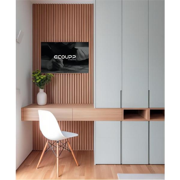 Multiscene Nontoxic Timber Slat Feature Wall , Moistureproof Wood Slat Panel