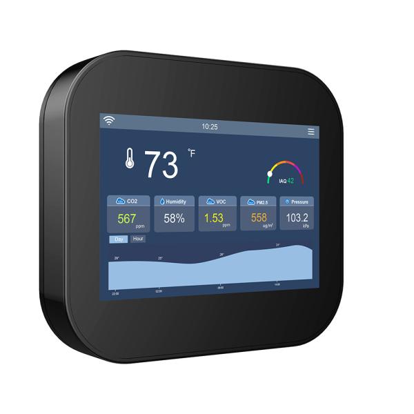 Touchscreen Indoor Smart Air Quality Monitor Sensor With WiFi RS485 & LoRaWan