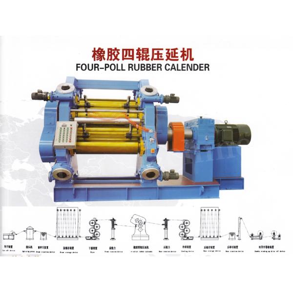 Customized Four Roll Rubber Calender Machine For Rubber Compounding