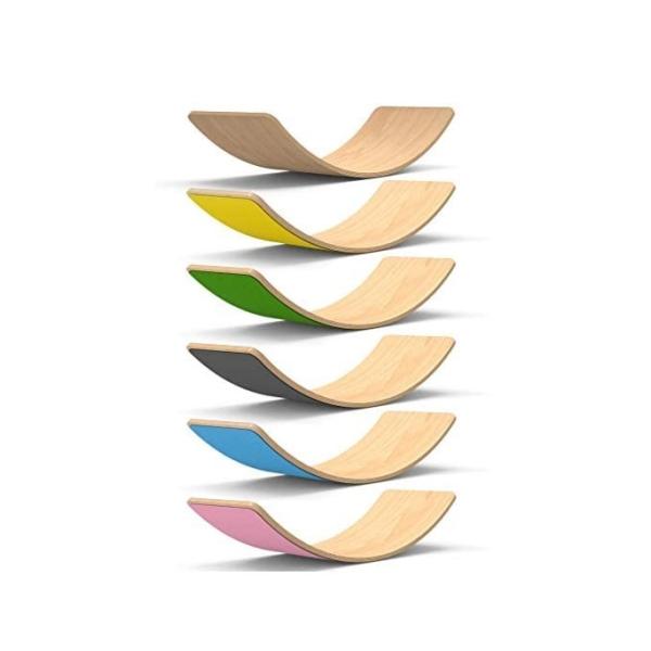 33.6inch Kid Yoga Board, Curvy Board , Wooden Rocker Board Wooden Rocker Wobble  Balance Board