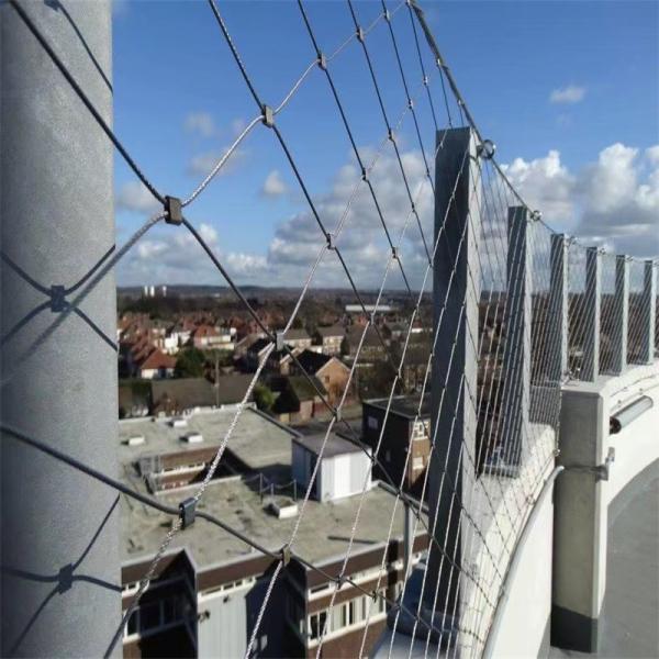 304 316 Ferrules Flexible Stainless Steel Wire Rope Mesh Fence Netting For Decorative Balustrade Plant Climbing