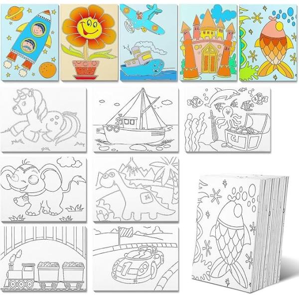 DIY Coloring Pre Printed Canvas Pre Stenciled Painting Kits For School Classroom Activities