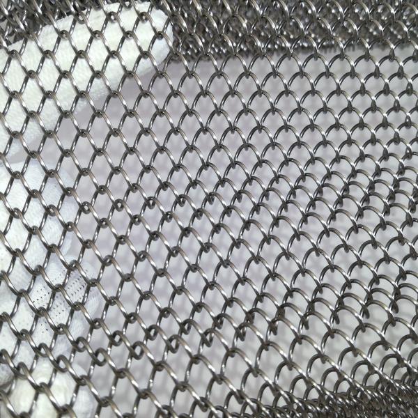 JDW Anodized Aluminum Metal Coil Curtain / Woven Wire Curtain Corrosion Resistant