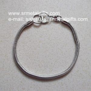 Cheap Brass snake chain bracelet in silver, soft snake chain accessory supplier for sale