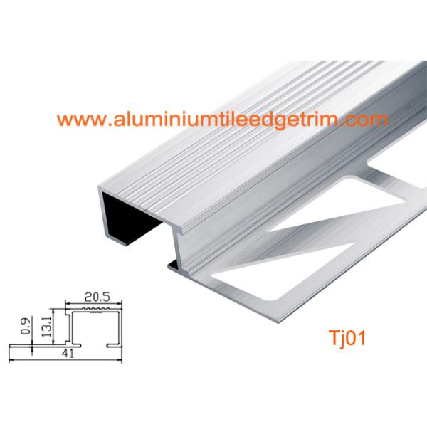 Architectural Aluminum Stair Nosing , Grooved Safety Tread Stair Nosings For