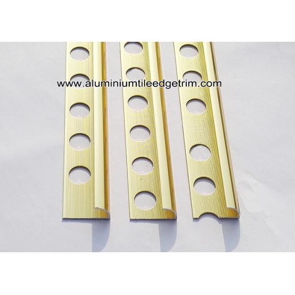 Curved Shine Gold Aluminium Tile Edge Trim 10mm x 2.44m / 2.5m / 2.6m