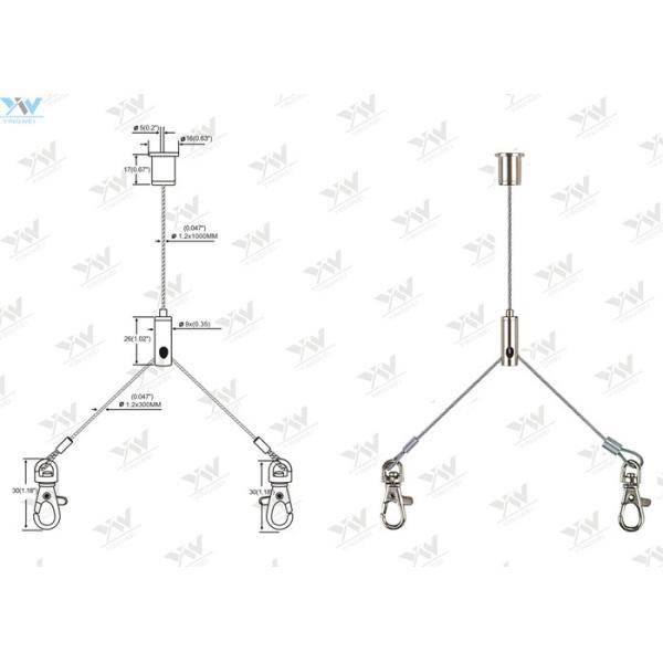 Flexible Aircraft Cable Suspension Systems Y - Type Hanging Kit Easy Install