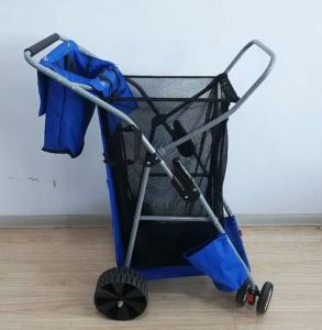 China 600D Oxford Fabric Folding Fishing Cart Collapsible Fishing Trolley With Big Wheel on sale