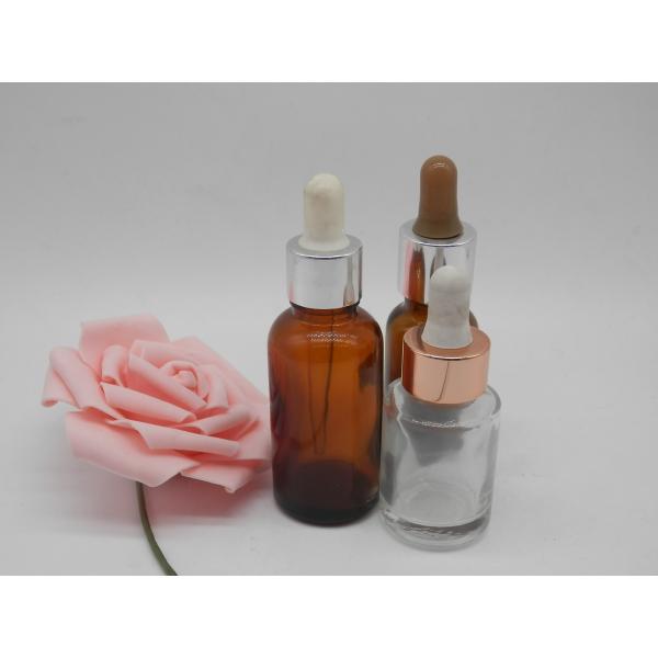 Non Spill Empty Makeup Glass Dropper Bottles Round Shape For Body Oil