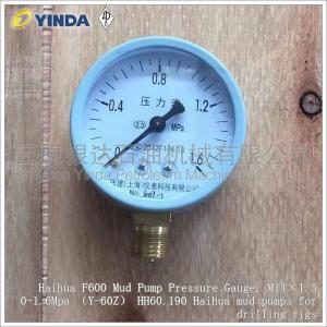 Cheap Pump Discharge Mud Pump Pressure Gauge M14×1.5 0-1.6Mpa Y-60Z HH60.190 Haihua F600 for sale
