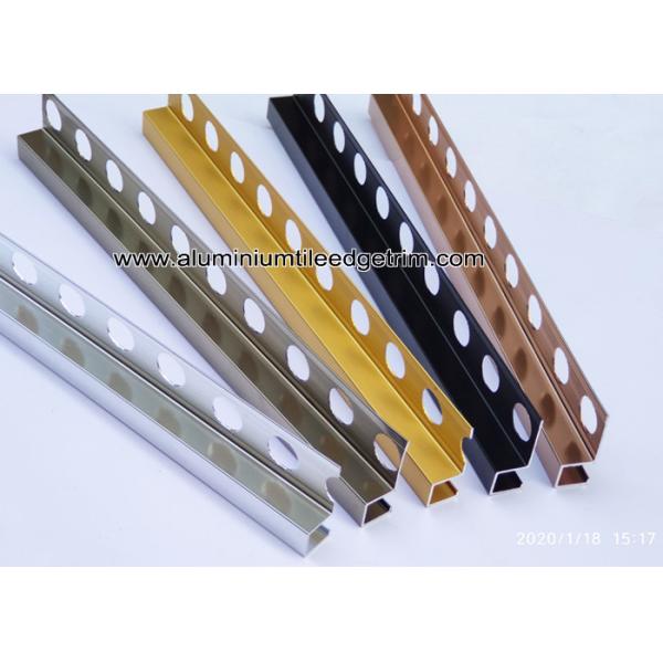 Square / Straight Edge Tile Edge Trim 8mm 9mm From Aluminum For Outside Corner