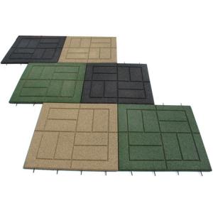 Cheap Recycled SBR Rubber And EPDM Rubber Outdoor Rubber Paver Tiles Outdoor Pavers, Interlocking Tiles: 24 X 24 X 3/4 for sale