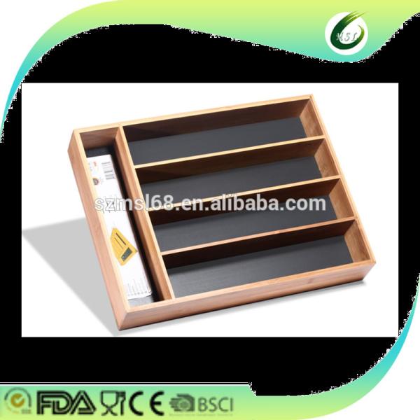 Natural Color Bamboo Kitchen Supplies Wooden Cutlery Inserts For Kitchen Drawers