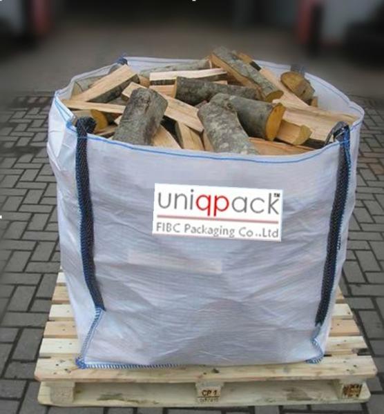 Firewood waterproof bulk material bags , 4 panel full opened top big bags