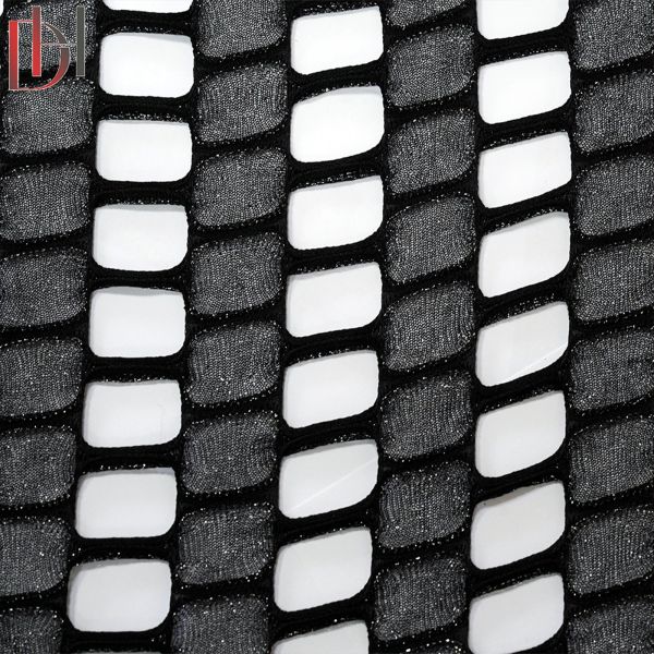 100% Polyester Knitted Jacquard Fabric , Summer Skirt Cape Scarf Holes Jacquard Mesh Fabric