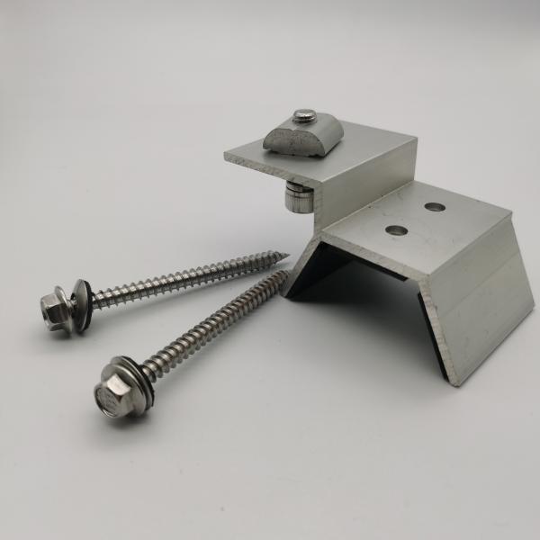 Silver Aluminum Solar Panel Hardware Clip And Mid Clamp For Apartment