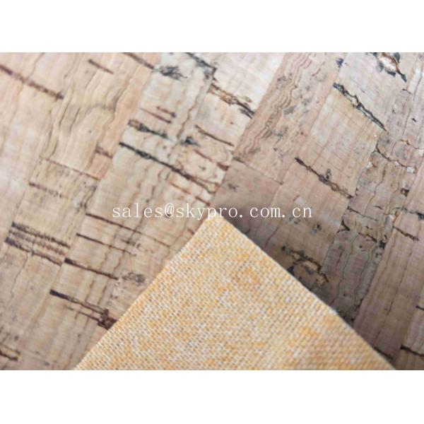 Heat Insulation Colorful Soft Natural Cork Leather Fabric , 0.6mm Thick
