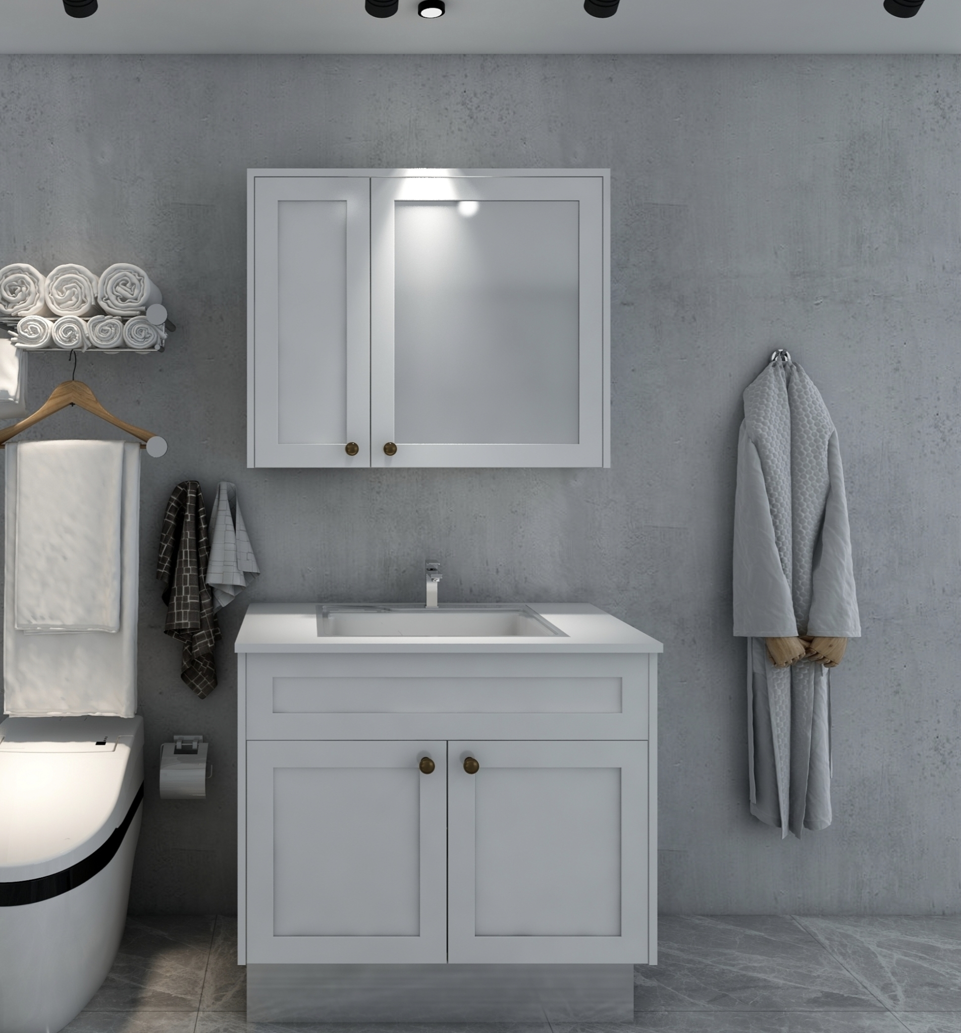 Modern Stainless Steel Bathroom Vanity Mold Free For Commercial Restrooms