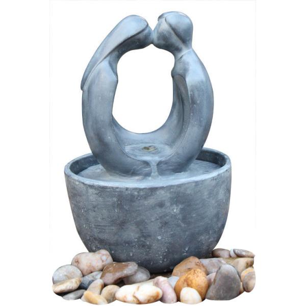 Home Decoration Cast Stone Fountains Small Abstract Figure Nude Couple Water Fountain