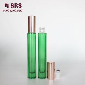 Cheap 10ml clear green thick wall glass roll on bottle for perfume oil for sale