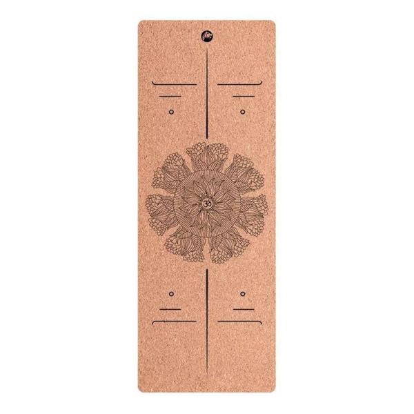 Thermal transfer printing Natural Cork Material Yoga Mat, Patterned Design Cork Yoga Mat,  ECO-Friendly Yoga Mat,Gym Mat