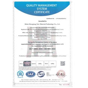 Hebei Zhongteng New Material Technology Co., Ltd Certifications