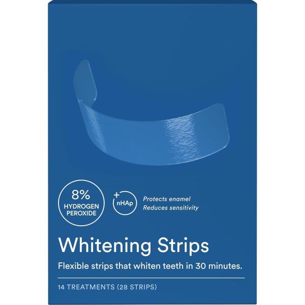 8% Hydrogen Peroxide Teeth Whitening Strips With Nano Hydroxyapatite 28 Strips Mint