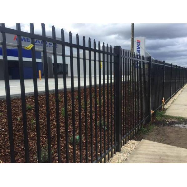 2.4m X 2.4m SHS 65mm Tube Black Garrison Garden Fence Panels Diplomat Fence