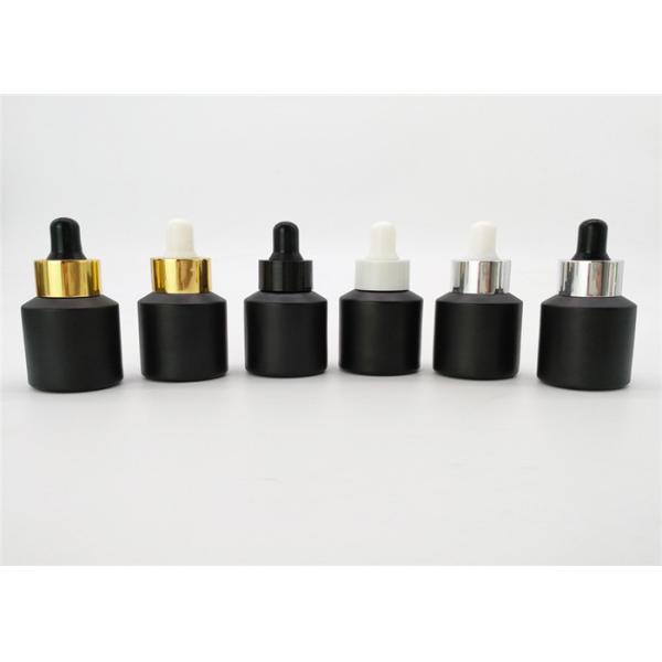 In Stock Black Frosted Small Glass Dropper Bottles With 18/410 Neck Size