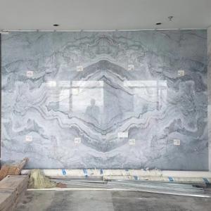 China Natural Living Room TV Background  20mm Marble Tiles For Home Decoration on sale