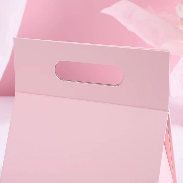 Triangular Foldable Rigid Gift Boxes With Magnetic Closure And Cutout Handles