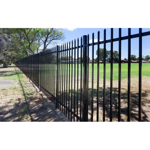Galvanised Steel Iron Fence,Tubular Panels 2.1M H x 2.4M W Black
