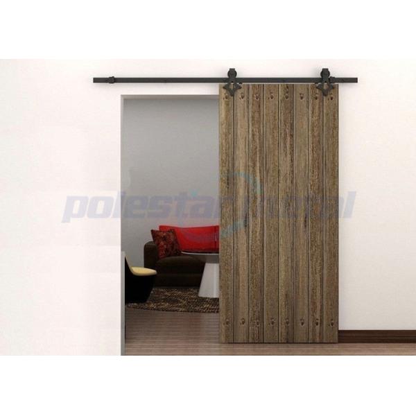 Antique Black Steel Decorative Door Hardware , 2000mm Sliding Barn Door Hardware