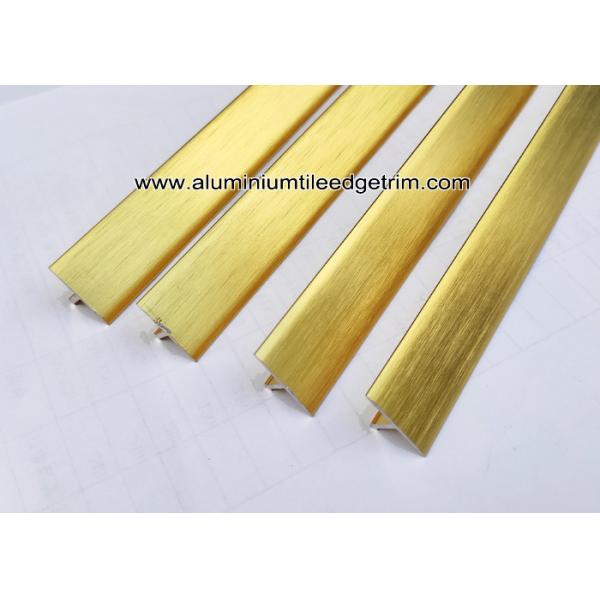 T20 T Shaped Aluminum Extrusion Decorative Profiles / Strips For Door Brushed Gold