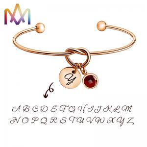 China Forever Love Knot Infinity Initial Bracelet 60MM With Birthstone on sale
