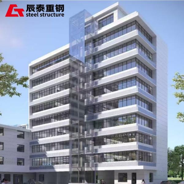 Multi Storey Prefabricated Steel Structure Office Building With EPS Big Wave Tile Roof And Engineer Instruction