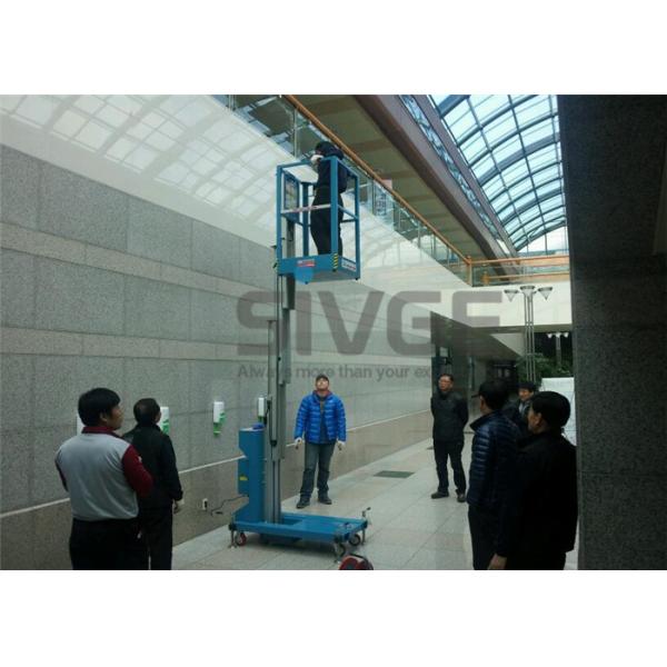 Hydraulic Single Mast Aerial Work Platform 160kg Load 6m Height For Warehouses