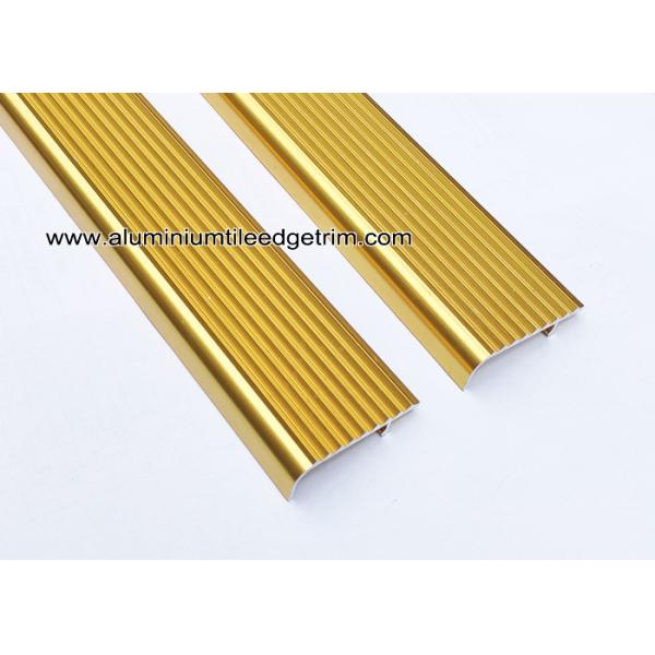 Embedding Aluminum Stair Edge / Edging  With  Shiny Golden 45mm x 15mm
