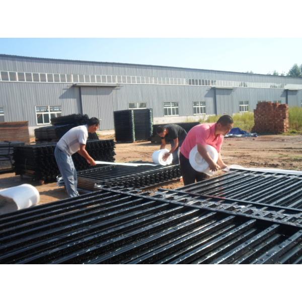 Steel Hercules Security Fencing Slanted Tubular Palisade Fences Ornamental Wrought Iron Panels