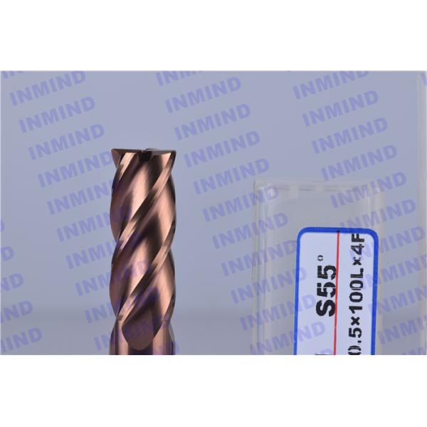 Long Shank 4 Flute Solid Carbide Corner Radius End Mill With SiN Coating
