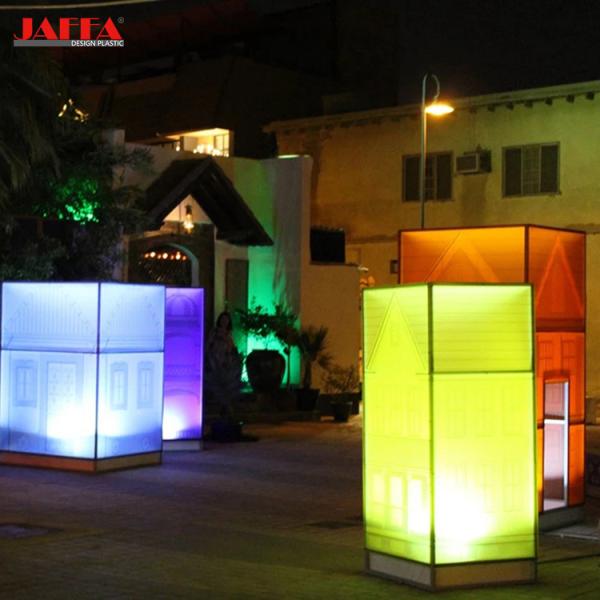 JAFFA Custom Acrylic Outdoor Landscape Light, Building Pattern Illuminated Light Box, Outdoor Ambient Lamp Post for Cultural Tourism & Commercial Street
