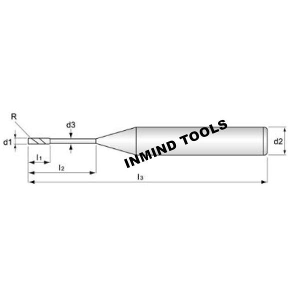 SiN Coating 1mm Carbide End Mills 2 Flute / 4 Flute High Precision SGS ISO
